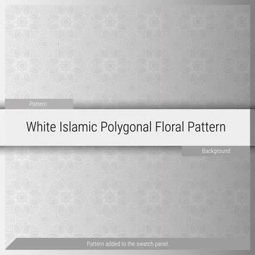 Islamic Polygonal Floral Pattern Background - White - Gray 库存插图