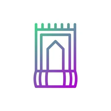 Islamic Prayer Rug Gradient Icon Graphic Design Stock Illustration