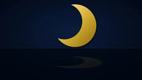 Islamic Premium Eid 10 Crescent Water Reflection Background Loop Video stock 334804291