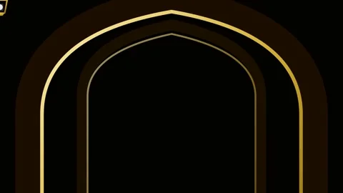 Islamic Premium Eid 11 Lantern Archway Parallax Background Loop Stock Footage 334804279