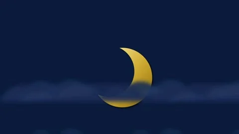 Islamic Premium Eid 12 Cloud Sea Moon Background Loop Stock Footage 334804292