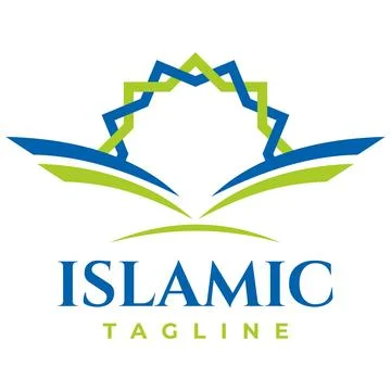 Islamic Quran Logo Vector with Arabic Ornament Icon Stock Illustration