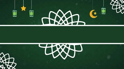 Islamic Ramadan Background with Hanging Lanterns and Crescent Moon Stock Footage 334137297