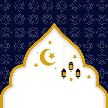 Islamic Ramadan dark blue background vector elements template Illustrazione stock