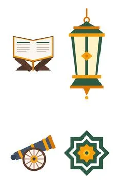 Islamic Ramadan Element, Flat Vector Design Stock Illustration