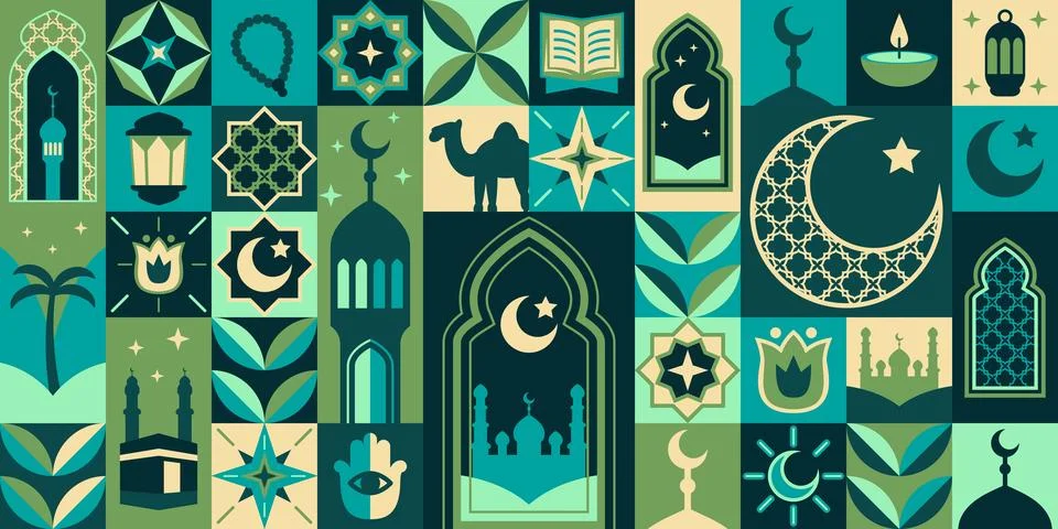 Islamic Ramadan geometric pattern background Stock Illustration