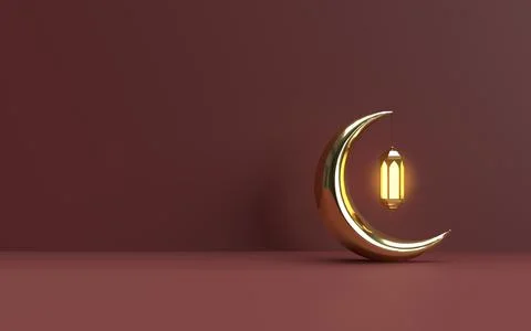 Islamic Ramadan lantern with half moon Stock-Illustration