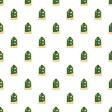 Islamic ramadan lantern window arch pattern background Stock Illustration