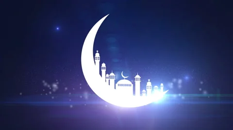 Islamic ramadan in white moon shape, animation. UHD 4k 3840x2160. Stock Footage 59913966