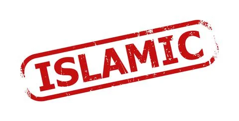 ISLAMIC Red Rounded Rectangle Unclean Watermark イラスト素材