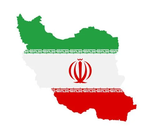 Islamic Republic of Iran vector map flag Stock Illustration
