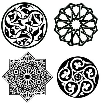 Islamic round patterns Stock Illustration