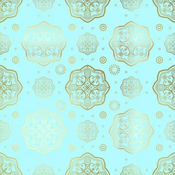Islamic seamless oriental pattern, Abstract vector seamless ornament. Stock Illustration