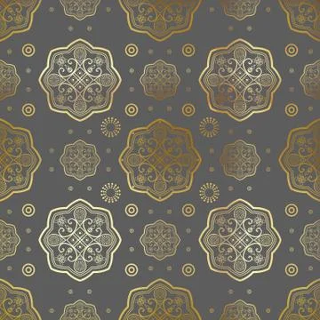 Islamic seamless oriental pattern, Abstract vector seamless ornament. Stock Illustration