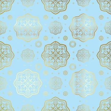 Islamic seamless oriental pattern, Abstract vector seamless ornament. Stock Illustration