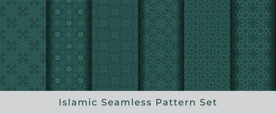 Islamic Seamless Pattern Collection Set 스톡 일러스트