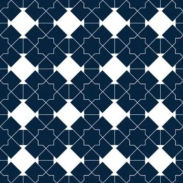 Islamic seamless pattern. White Geometric ornaments based on traditional arab Stock Illustration