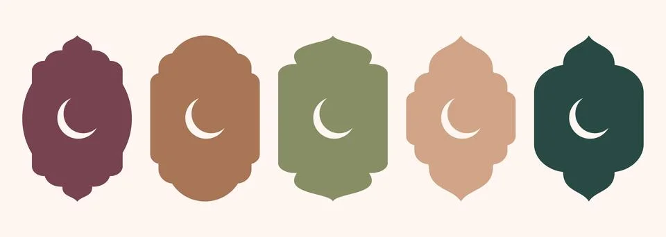 Islamic shape of door or window silhouette Arabic arch. Collection of patterns 스톡 일러스트