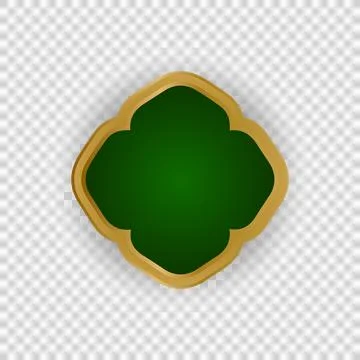 Islamic shape style golden and green frame decoration element Stock Illustration