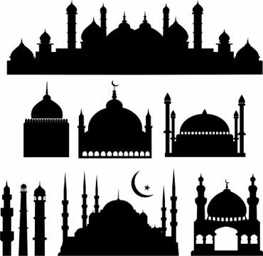 ISLAMIC SHILOUT design vector Stock Illustration