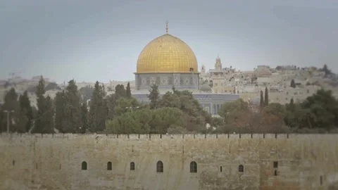 An Islamic shrine located on the Temple Mount in Jerusalem, Aerial view The Stock Footage 270956140