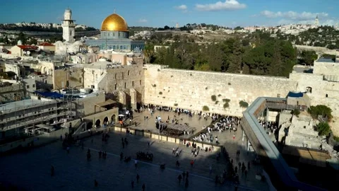 An Islamic shrine located on the Temple Mount in Jerusalem, Aerial view The Stock Footage 270956252