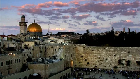 Islamic shrine on the Temple Mount in Jerusalem, Drone view from Jerusalem Ol Stock Footage 270955755