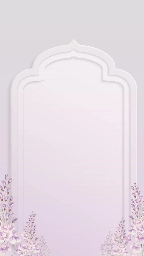 Islamic soft violet wedding invitation video vertical background blank Stock Footage 310248746