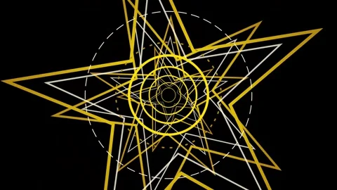 Islamic Stock Eid 01 Golden Mandala Blackbg 4K Background Loop Stock Footage 334804239