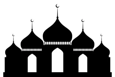 Islamic structure praying place mosque silhouette vector Stock Illustration