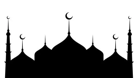 Islamic structure praying place mosque silhouette vector Illustrazione stock