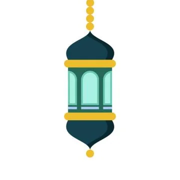 Islamic Style Colored Lantern Illustration Design Stock Illustration