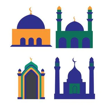 Islamic Symbol Elements Set of Mosque Dome Minaret Tower Building Worship i.. Ilustración de archivo