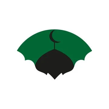 Islamic template, stencil, pattern, grey mosque, icon, isolated on white back Stock Illustration