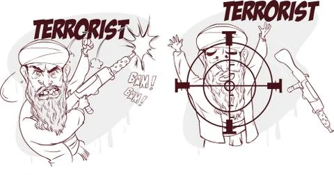 Islamic terrorist vector illustration Stock Illustration