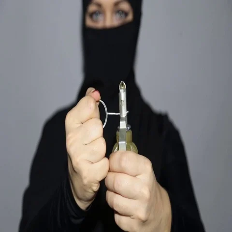 Islamic terrorists with grenade Stock Footage 69287706