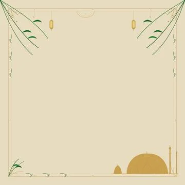 Islamic Text template a page with decorative corners and border Stock Illustration