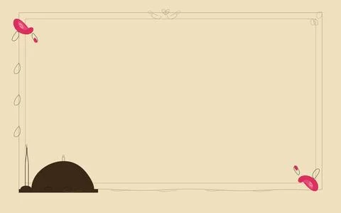 Islamic text template space for text with decorative corners, ratio 16:9 Stock Illustration