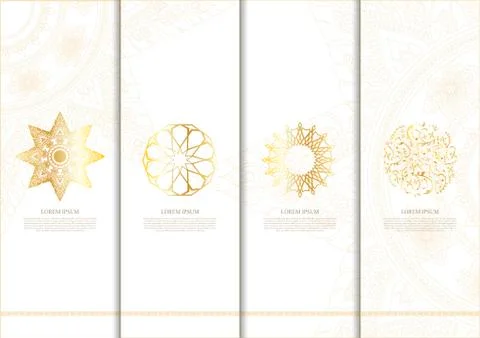 Islamic Thai element concept template elegant background and logo emblem vect Stock Illustration