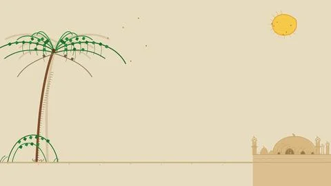 Islamic theme text template with decorative corners and border Stock Illustration