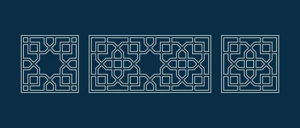 Islamic traditional pattern for decor Ramadan card 스톡 일러스트