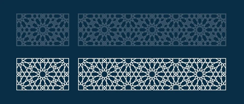 Islamic traditional pattern for decor Ramadan card 스톡 일러스트
