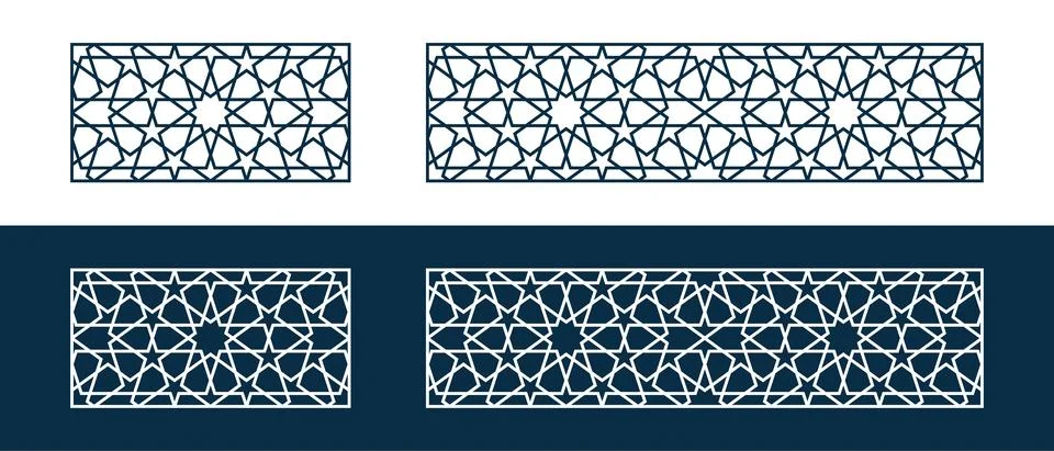 Islamic traditional pattern for decor Ramadan card 스톡 일러스트