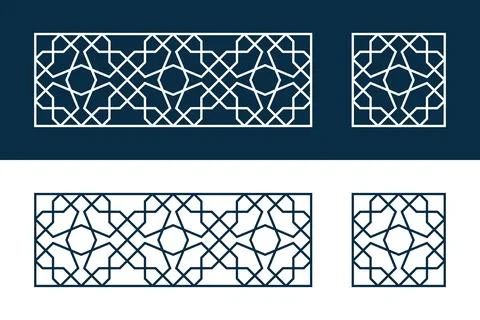 Islamic traditional pattern for decor Ramadan card 스톡 일러스트