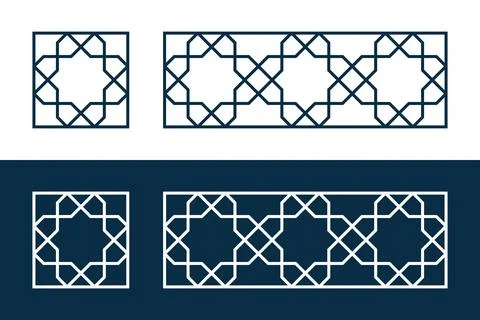 Islamic traditional pattern for decor Ramadan card 스톡 일러스트