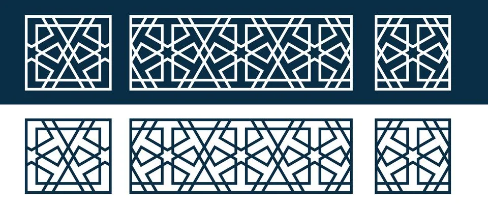 Islamic traditional pattern for decor Ramadan card 스톡 일러스트