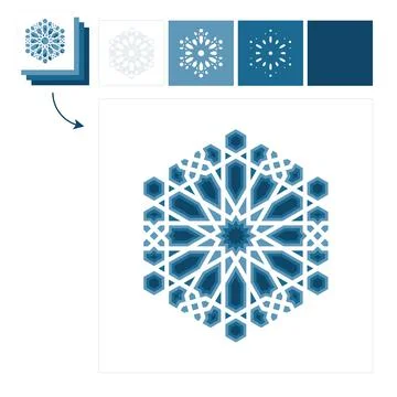 Islamic traditional pattern for decor Ramadan card 스톡 일러스트