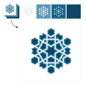 Islamic traditional pattern for decor Ramadan card 스톡 일러스트