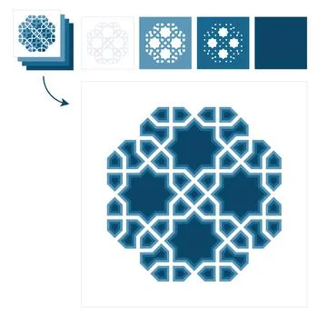 Islamic traditional pattern for decor Ramadan card Stock Illustration