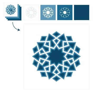 Islamic traditional pattern for decor Ramadan card Ilustración de archivo